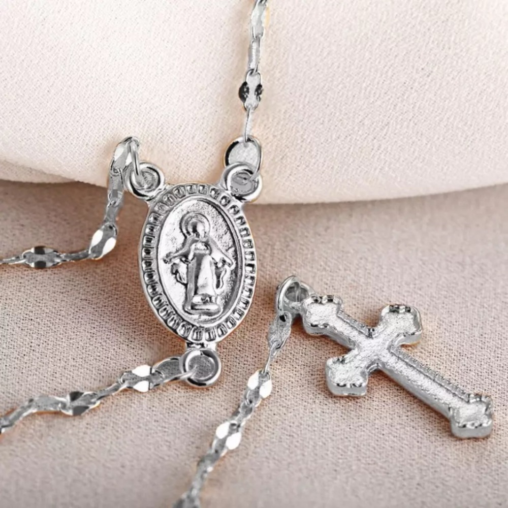 Virgin Mary Christian Cross Bohemian Cute Necklace - Picture 4 of 9